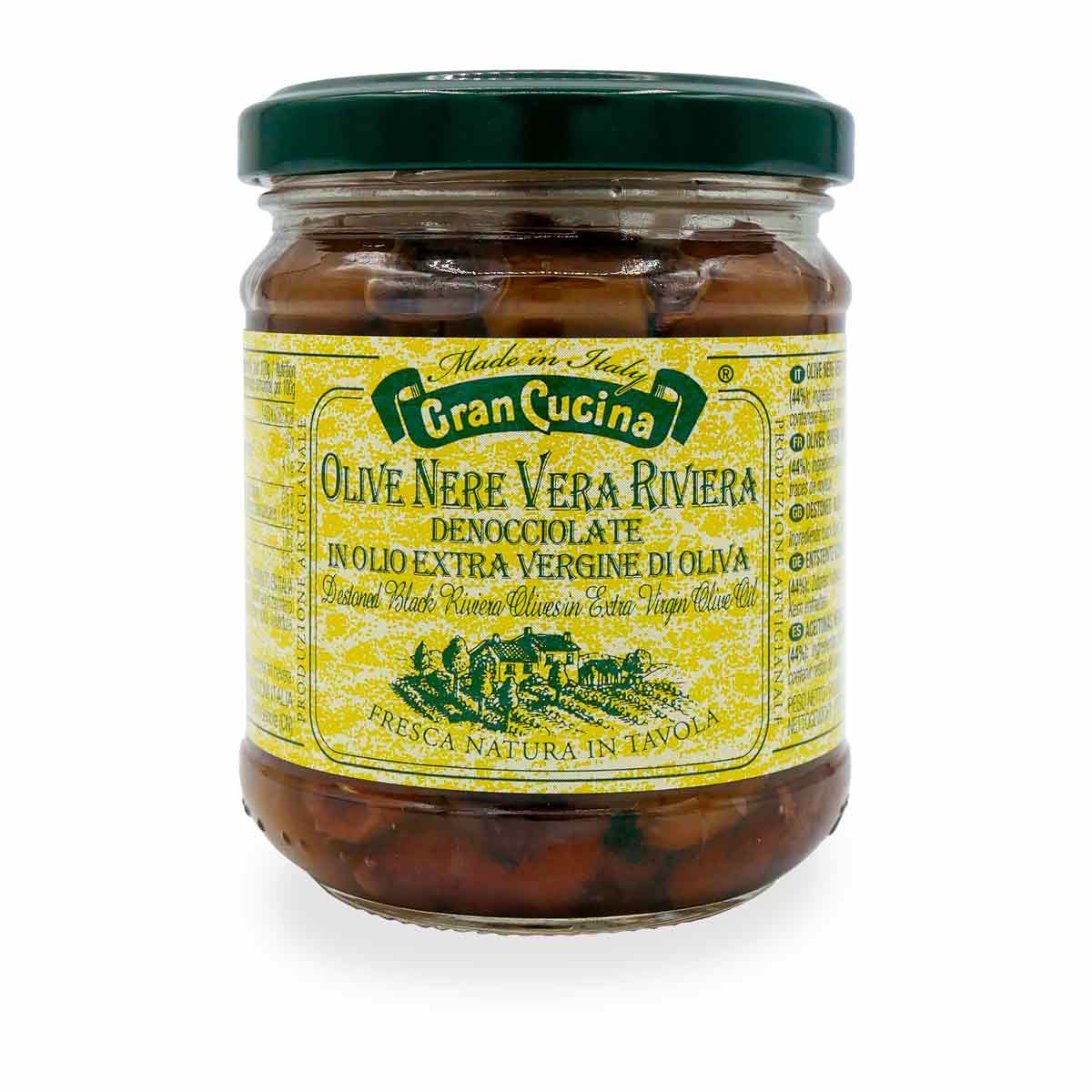 Olives noires de la Riviera italienne 180g