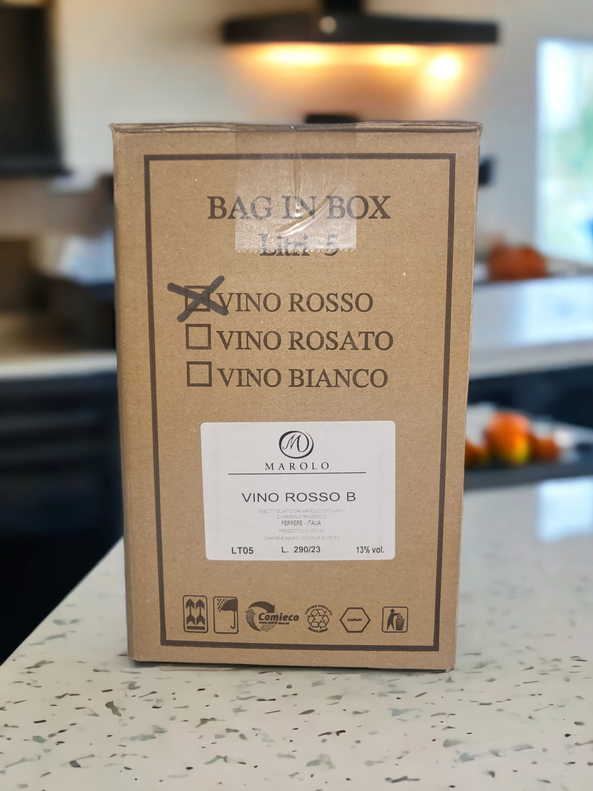 Vin Rouge BARBERA D.O.C. Bag in Box de 5Lit
