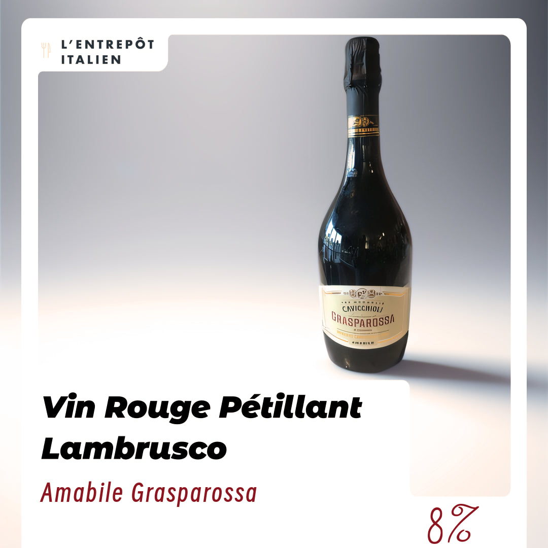 Vin Rouge Pétillant Lambrusco Amabile Grasparossa  8°  0.75L