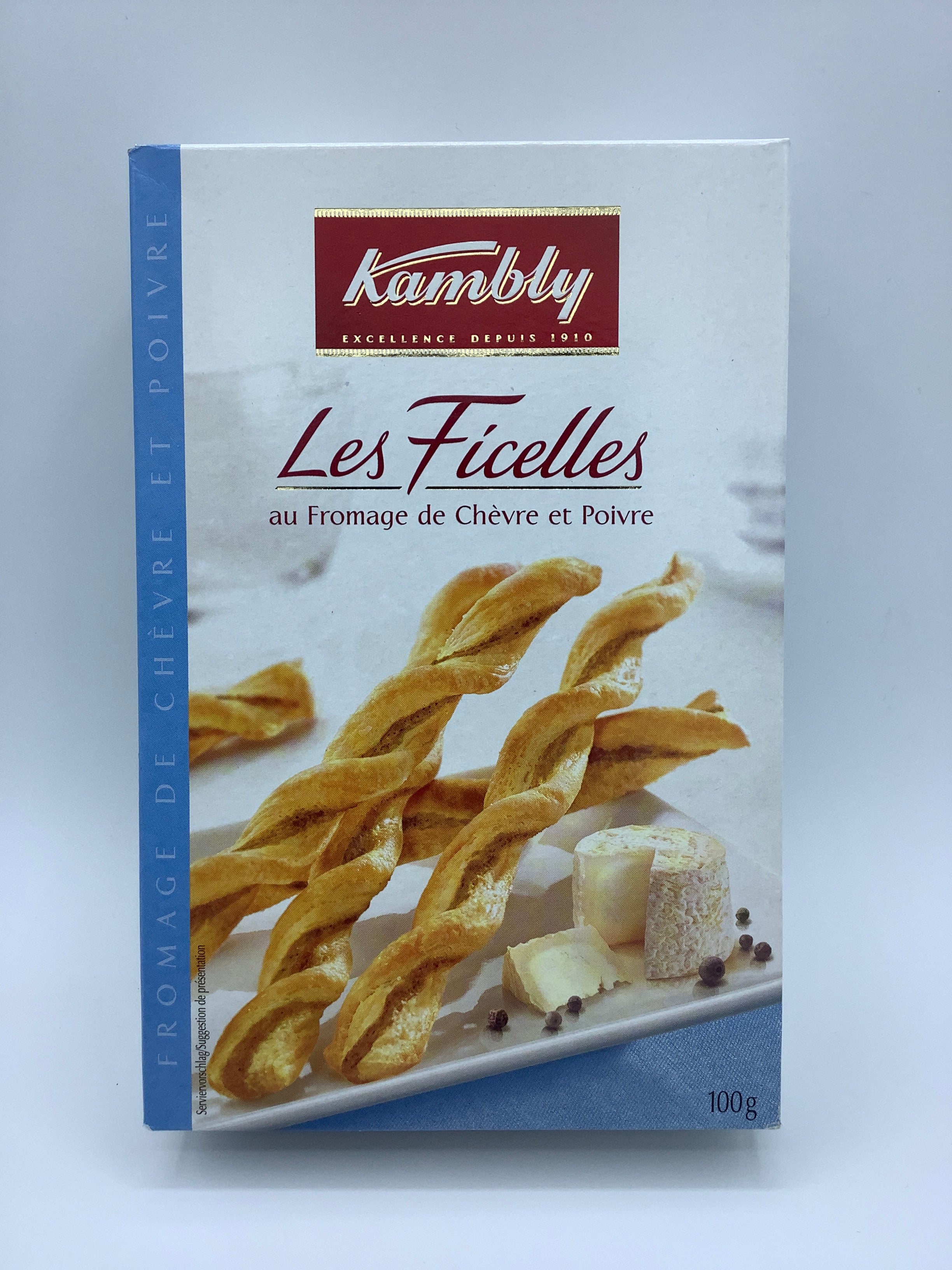 Les Ficelles Kambly au Fromage de Chèvre et Poivre 100G