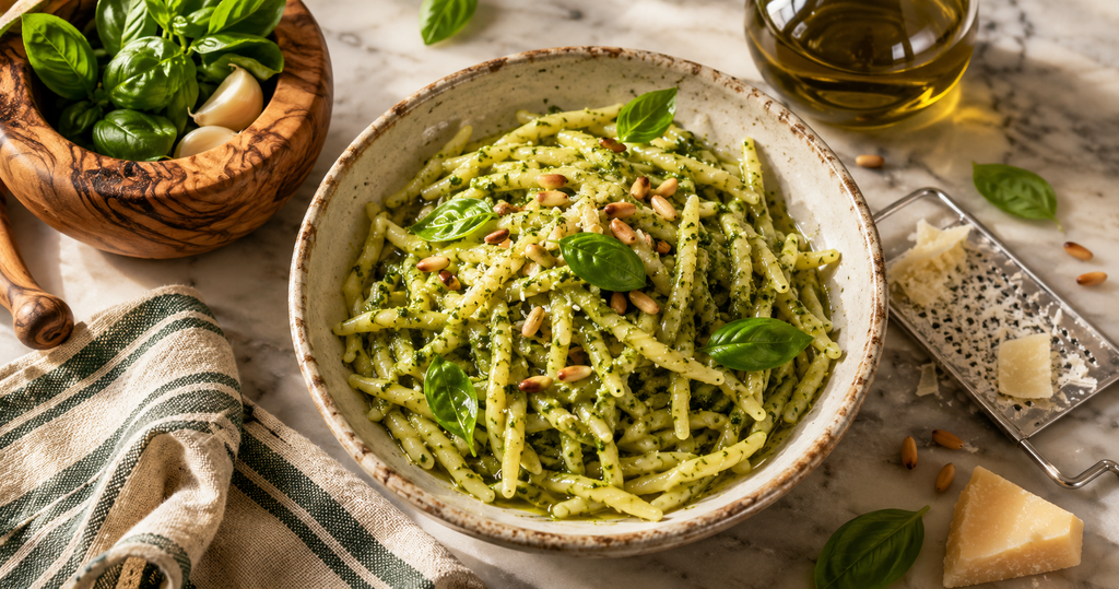Trofie al Pesto : la vraie recette du pesto de Gênes (10 minutes)