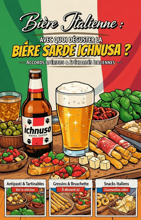 Découvrez la bière ICHNUSA : l'élégance sarde suprême.