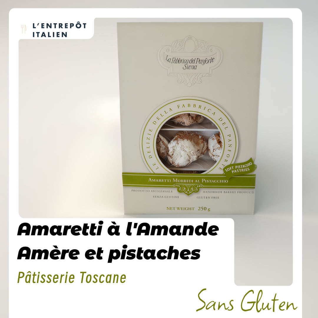 Amaretti Pâtissier Toscan à l'Amande Amère et pistaches (sans gluten) 250G / DLUO : 01/2024 = -50%
