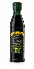 Flacon de crème de vinaigre balsamique de Modène IGP au basilic, 250 ml