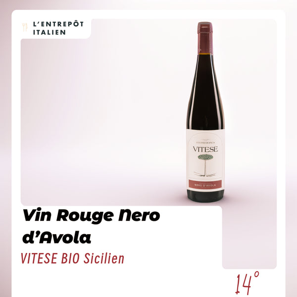 Vin Rouge BIO Sicilien Nero d’Avola VITESE 0.75L