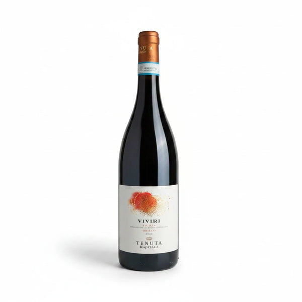 Bouteille de vin blanc Vivirì Grillo Sicilia DOC bio de la Tenuta Rapitalà, robe jaune paille, 75 cl