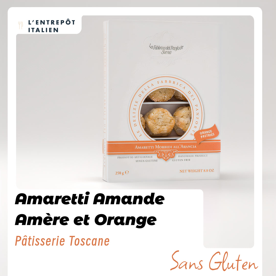 Amaretti Pâtissier Toscan à l'Amande Amère Aromatisé à l'Orange (sans gluten) 250G / DLUO : 01/2024 = -50%