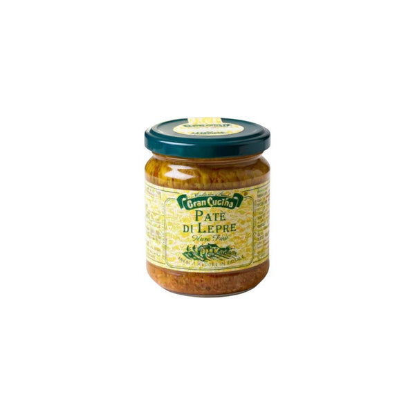 L'entrepôt italien Pâté de Lièvre 180g, artisanal Italian hare pâté with a smooth texture and intense flavour.